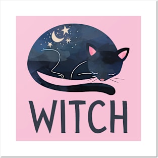 Witch Gift Cat Celestial Design Astrology Witchy Posters and Art